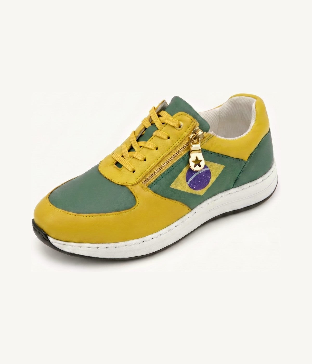 Sneaker femme Brésil EliSola — jaune et vert signature